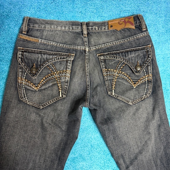 Vintage Y2K Request Jeans Men’s 32x34 Straight Leg Dark Wash Denim Stitched 2000 - Picture 12 of 16